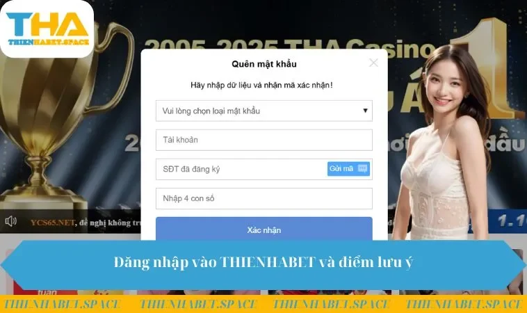 Đăng nhập vào THIENHABET và điểm lưu ý