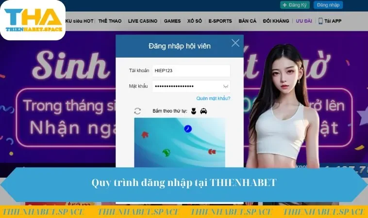 Quy trình đăng nhập tại THIENHABET